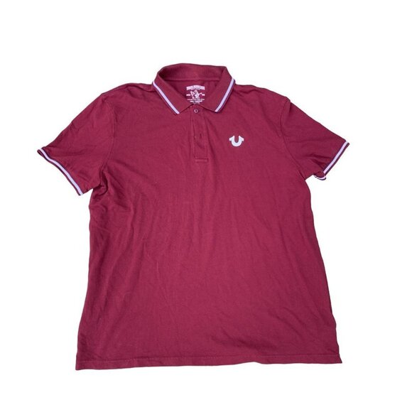 VINTAGE True Religion Shirt XXXL Polo Red - Picture 4 of 7